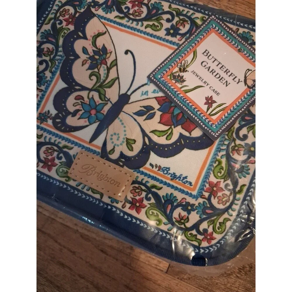 BRIGHTON BUTTERFLY GARDEN JEWELRY CASE TRAVELING BAG NWT